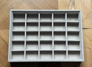 Stackers Classic Jewelry Tray Organizer – Gray Velvet Compartments